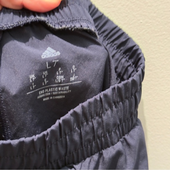 Adidas Mens aeroready Navy Athletic Shorts Size L 7” - Picture 5 of 8